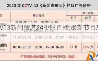 CCTV13新闻频道24小时直播,最新节目表预告